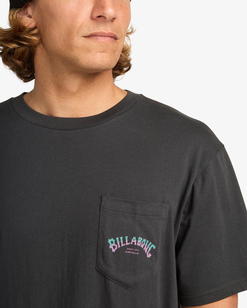 Camiseta Billabong Stacked Arch - Washed Black