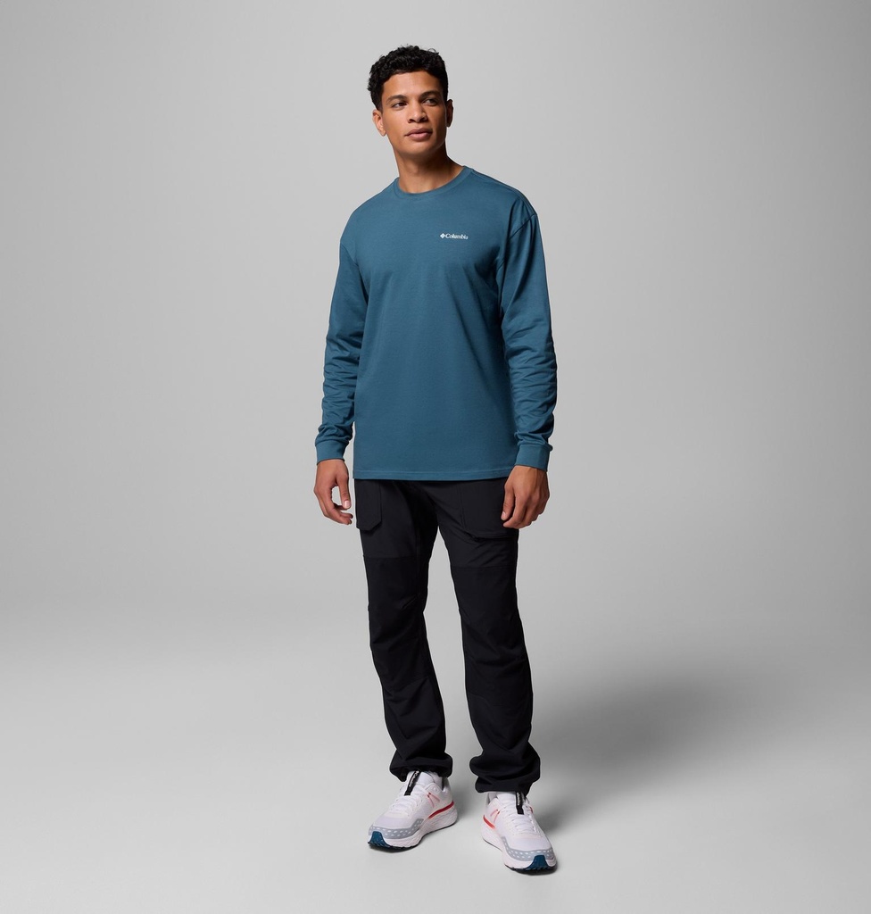 Camiseta Manga Larga Columbia Black Butte - Everblue/Trailmap