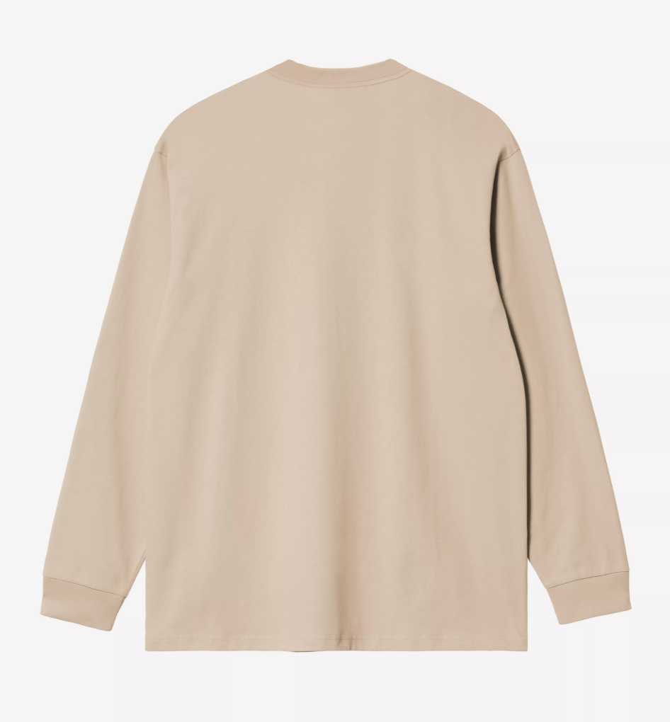 Camiseta Carhartt WIP L/S Chase - Fleur de Sel/Gold