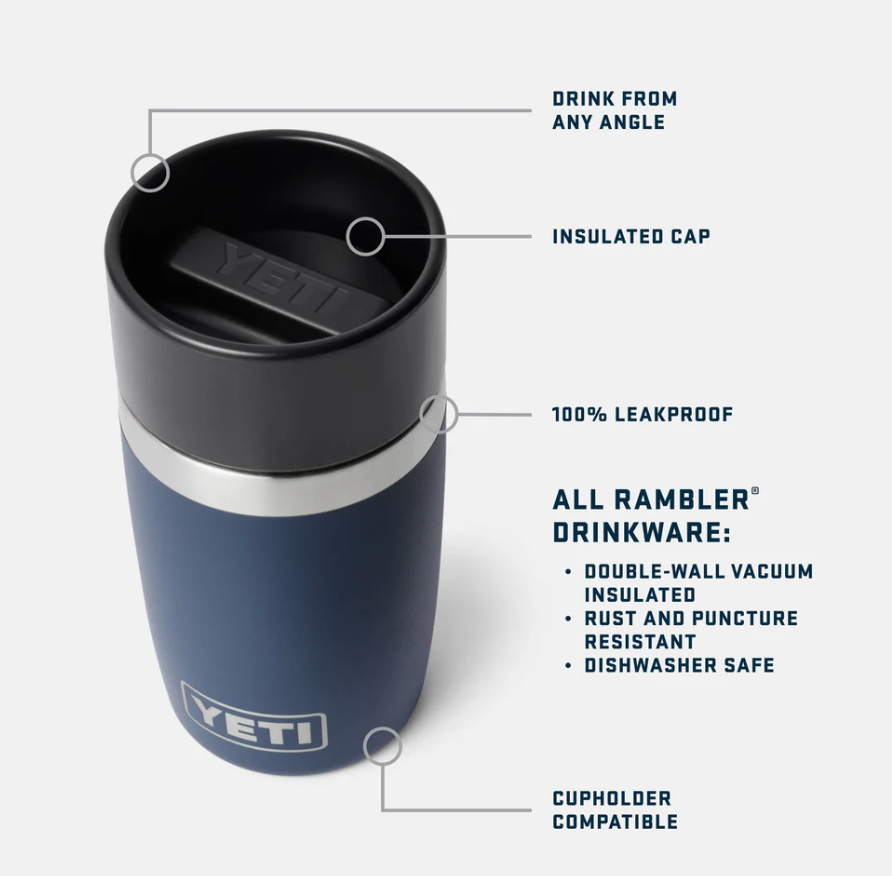 Vaso Hermético Yeti Rambler 8 oz (236 ml) - Navy