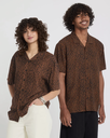 Camisa Volcom Utopias Print - Brown Horn