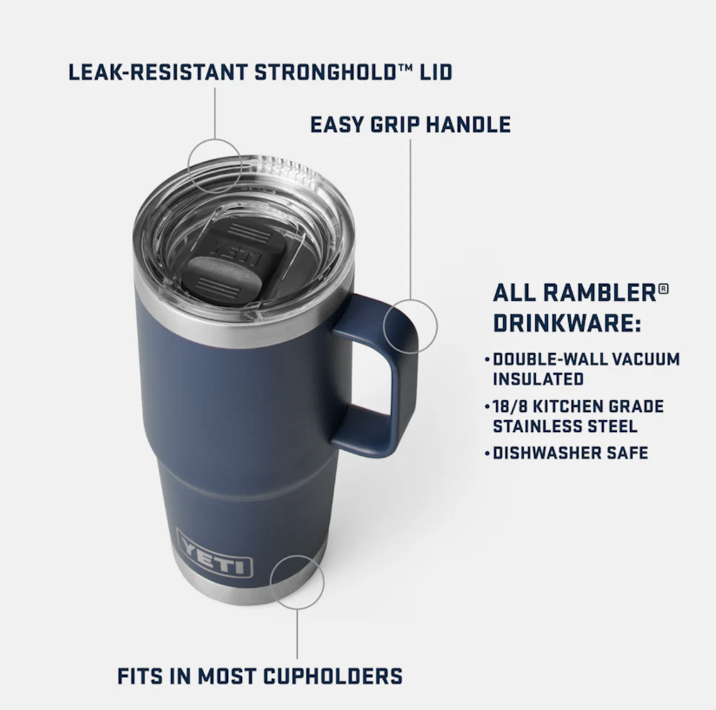 Taza de Viaje Yeti Rambler 20 oz (591 ml) - White