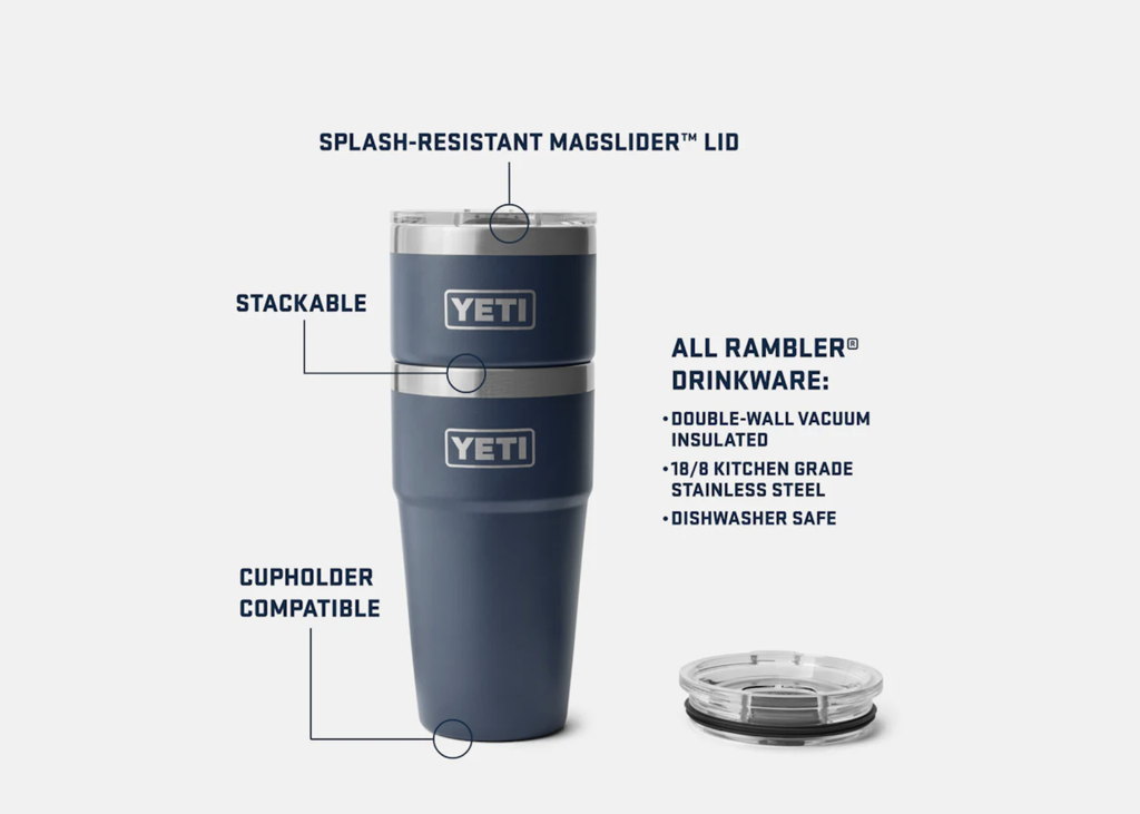 Vaso Apilable Yeti Rambler 20 oz (591 ml) - Black