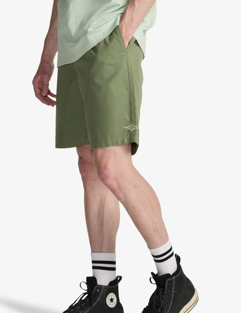 Pantalón Corto Billabong Larry Linen Cintura Elástica - Moss Green