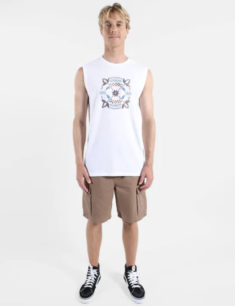 Camiseta Sin Mangas Oxbow Sunfaded - White