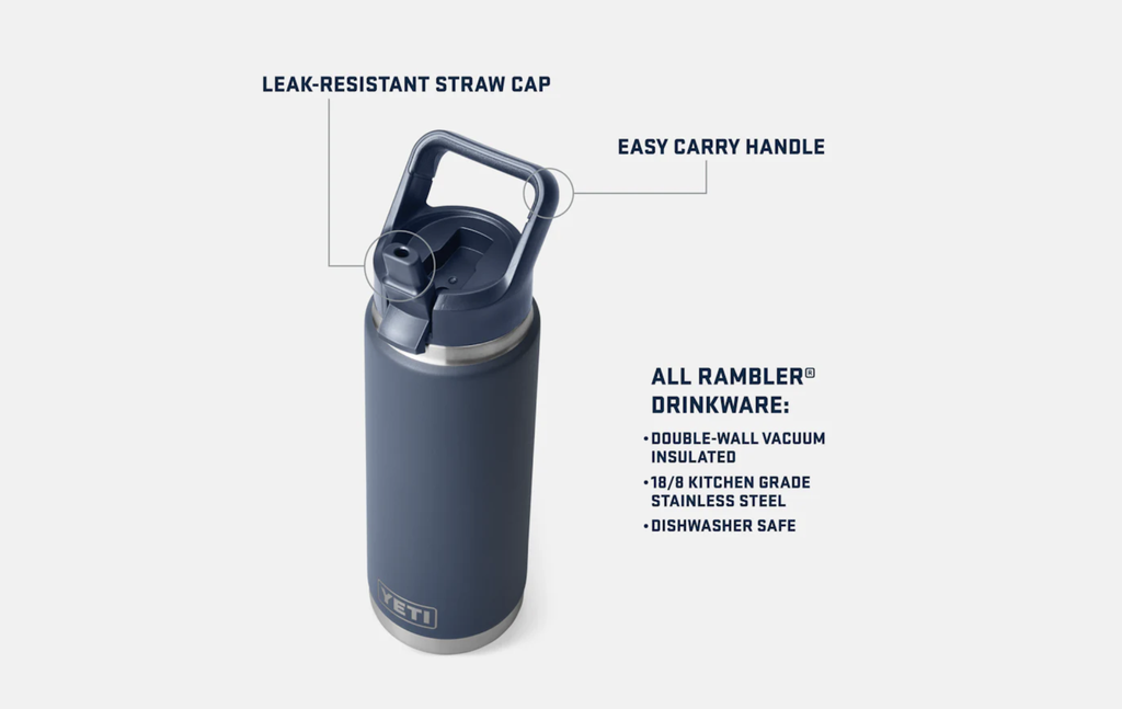Botella con Tapa de Pajita Yeti Rambler 26 oz (769 ml) - Royal Blue