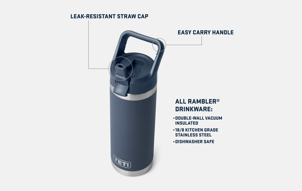 Botella con Tapa de Pajita Yeti Rambler 18 oz (532 ml) - Royal Blue