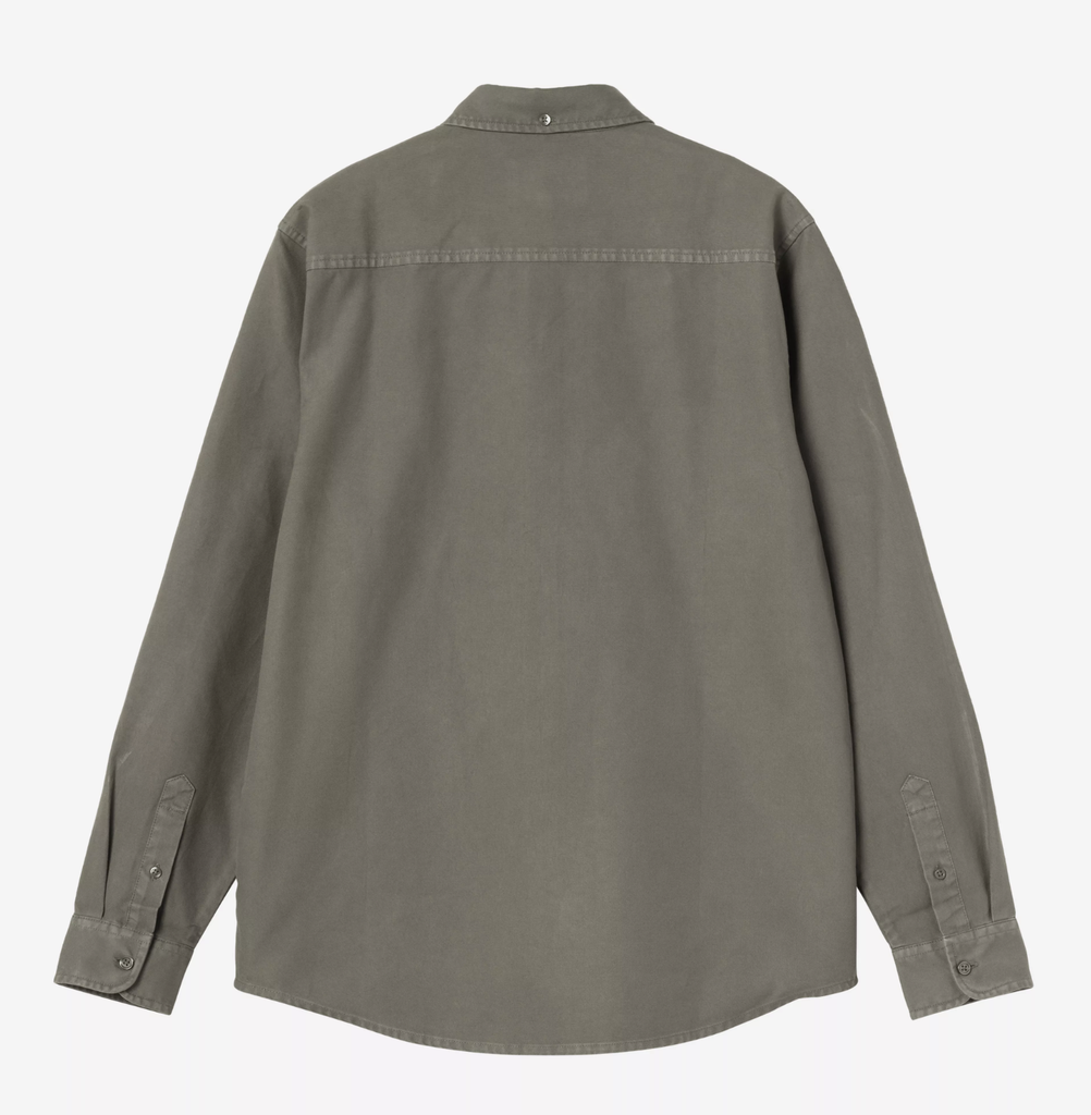 Camisa Carhartt WIP L/S Bolton - Shungite (Garment Dyed)