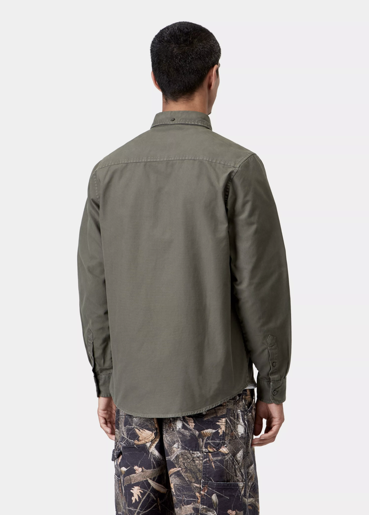 Camisa Carhartt WIP L/S Bolton - Shungite (Garment Dyed)