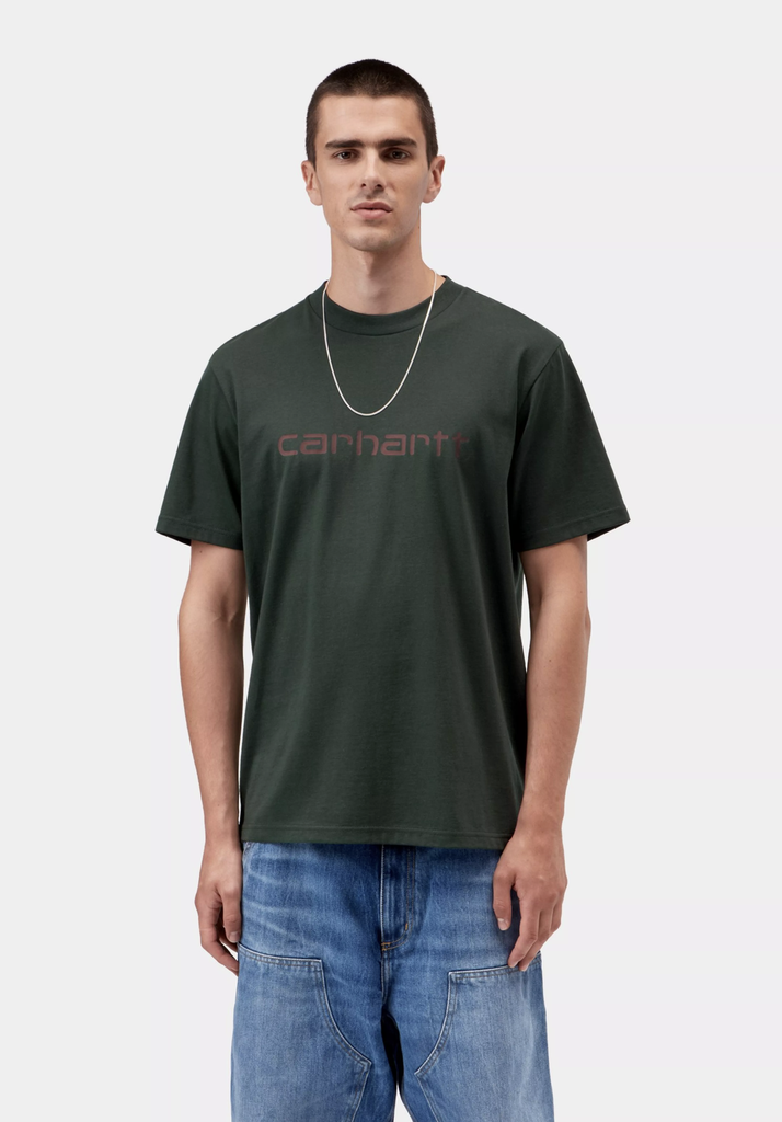 Camiseta Carhartt WIP Script - Dark Scarab/Palisander