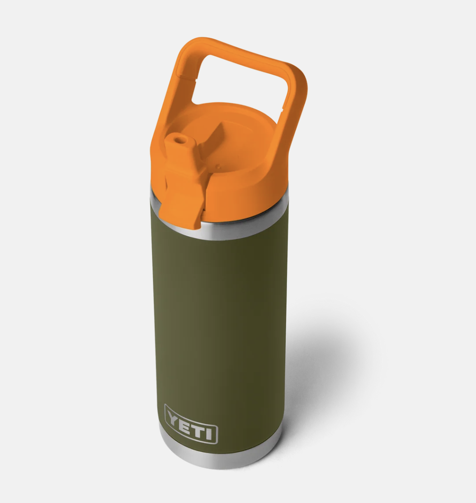 Botella con Tapa de Pajita Yeti Rambler 18 oz (532 ml) - Olive/King Crab Orange