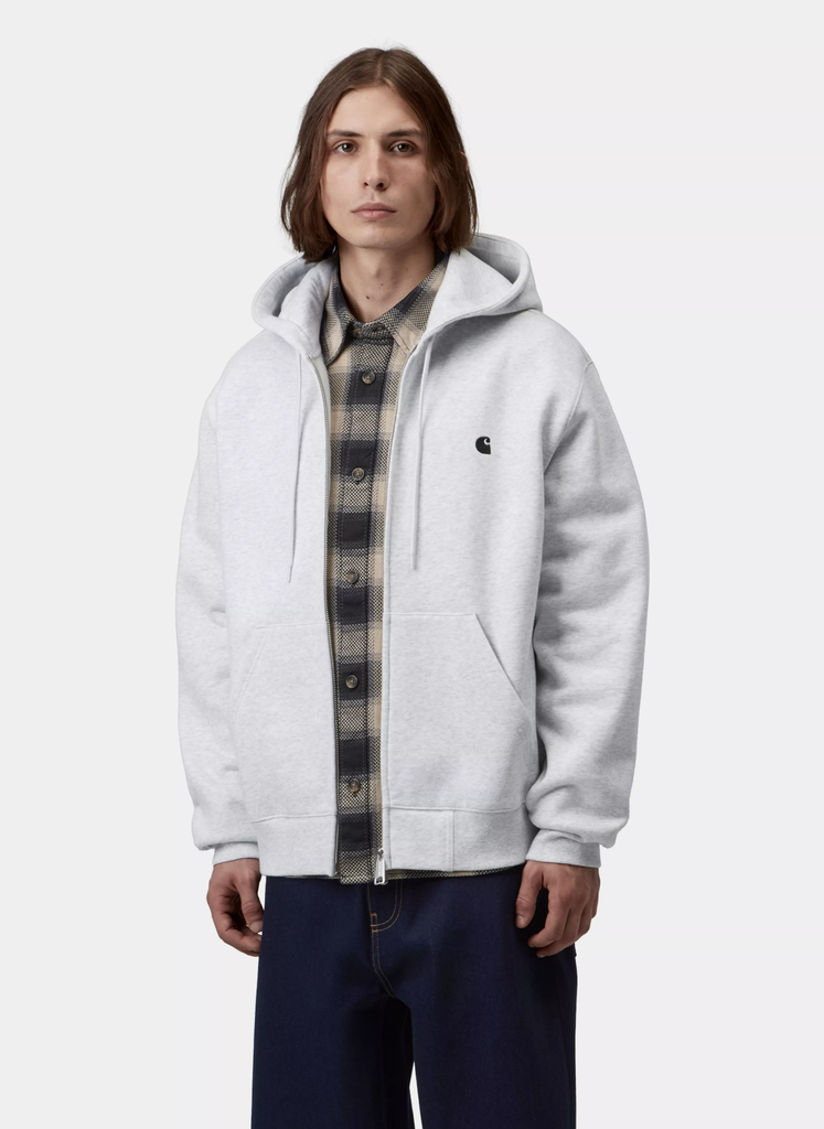 Sudadera con Cremallera Carhartt WIP Mack - Ash Heather/Black