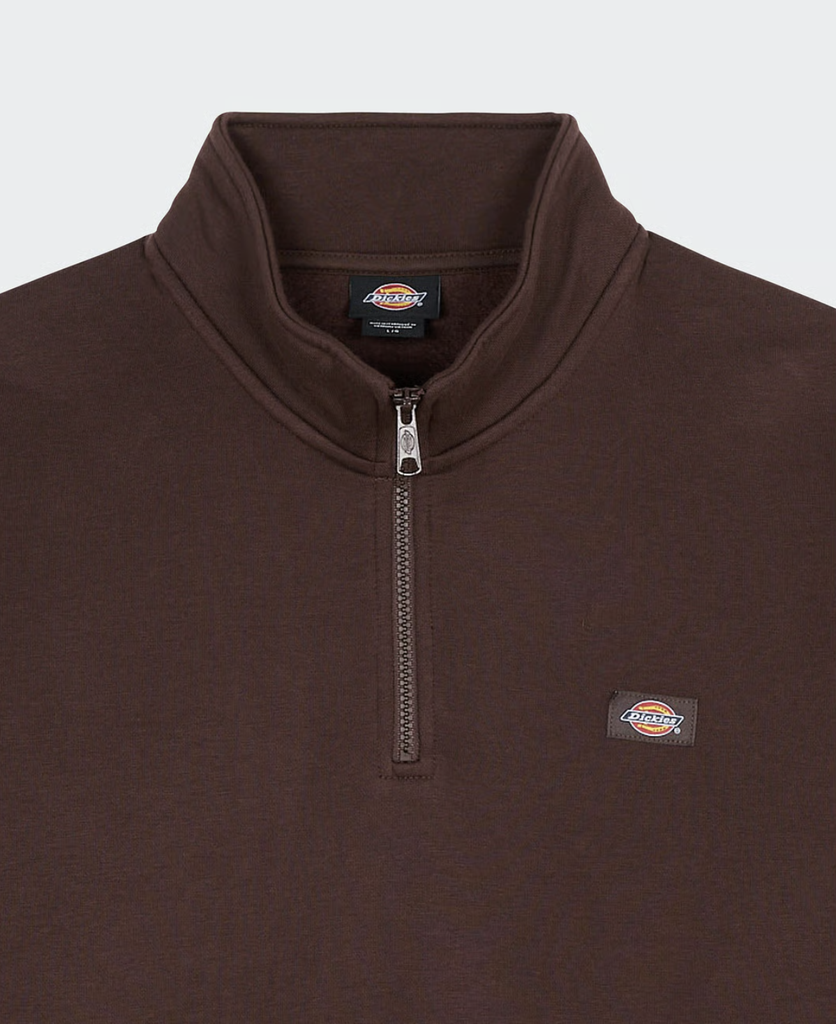 Sudadera con Media Cremallera Dickies Oakport - Chocolate Brown