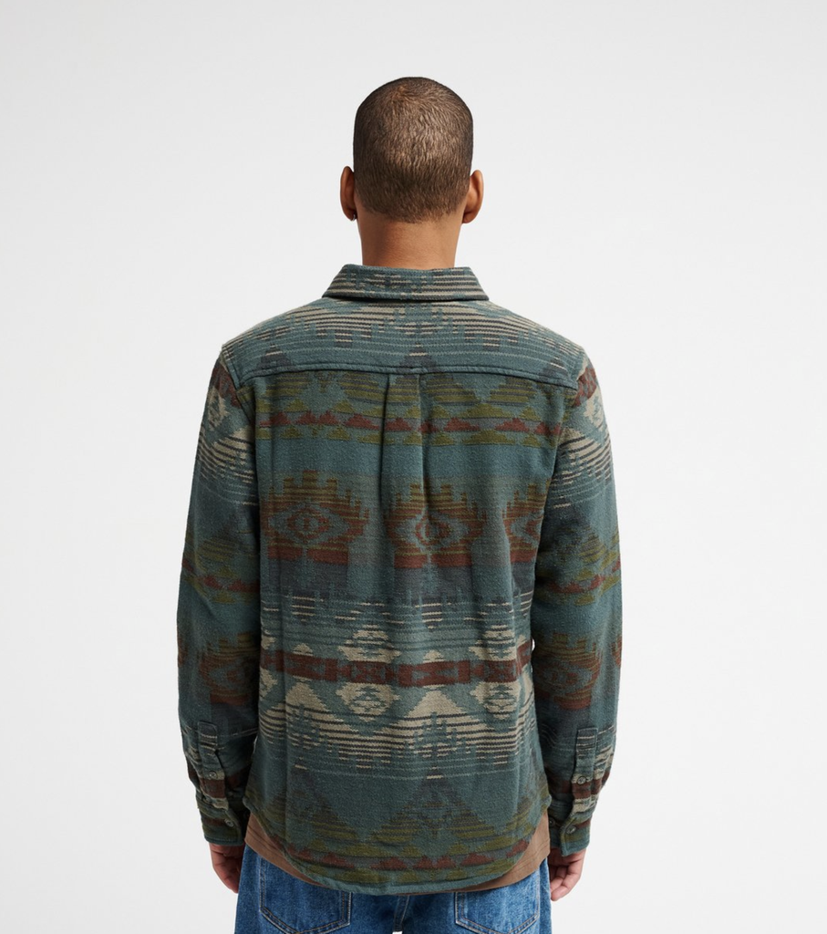 Camisa Rvca Dayshift Blanket Flannel - Hunter Green