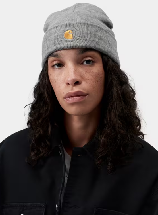 Gorro De Invierno Carhartt WIP Chase - Grey Heather / Gold