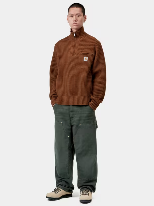 Pantalón Carhartt WIP Double Knee - Raven, Stone Canvas