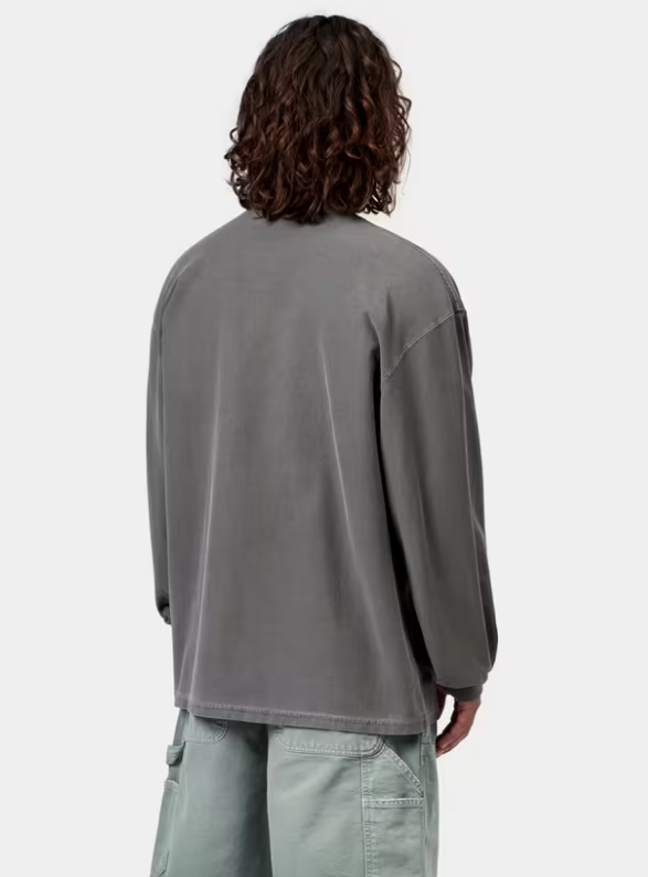 Camiseta De Manga Larga Carhartt WIP L/S Loose Pocket - Black / Garment Dyed