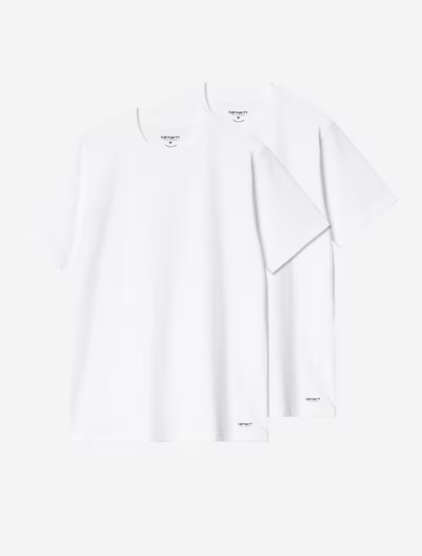 Camiseta Carhartt WIP Standard Crew - White + White (Pack de 2)