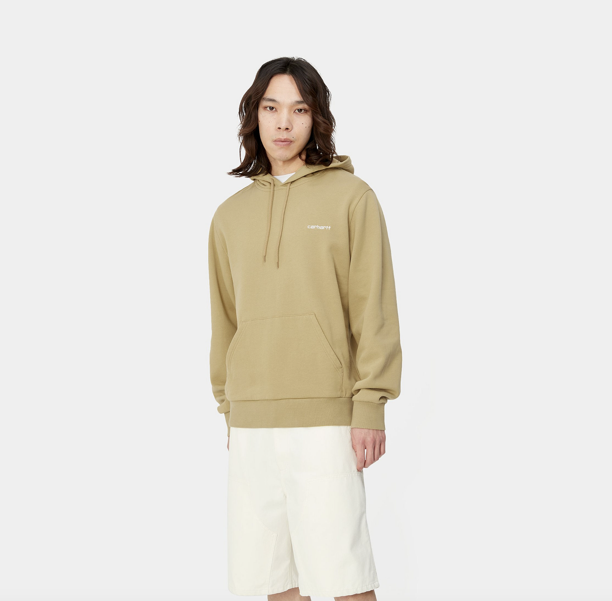 Sudadera con Capucha Carhartt WIP Script Embroidery - Agate/White