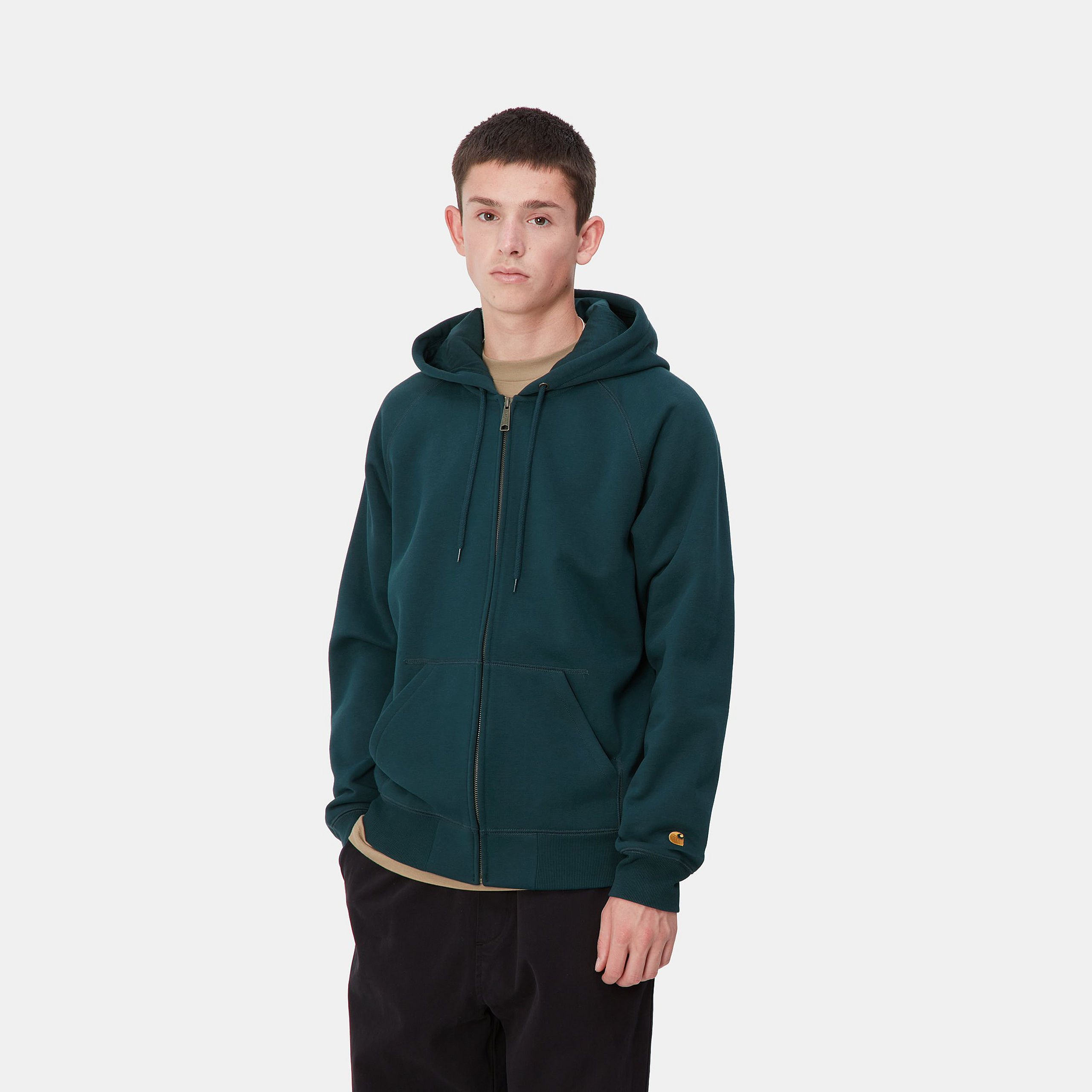 Sudadera con Cremallera Carhartt WIP Chase - Duck Blue/Gold