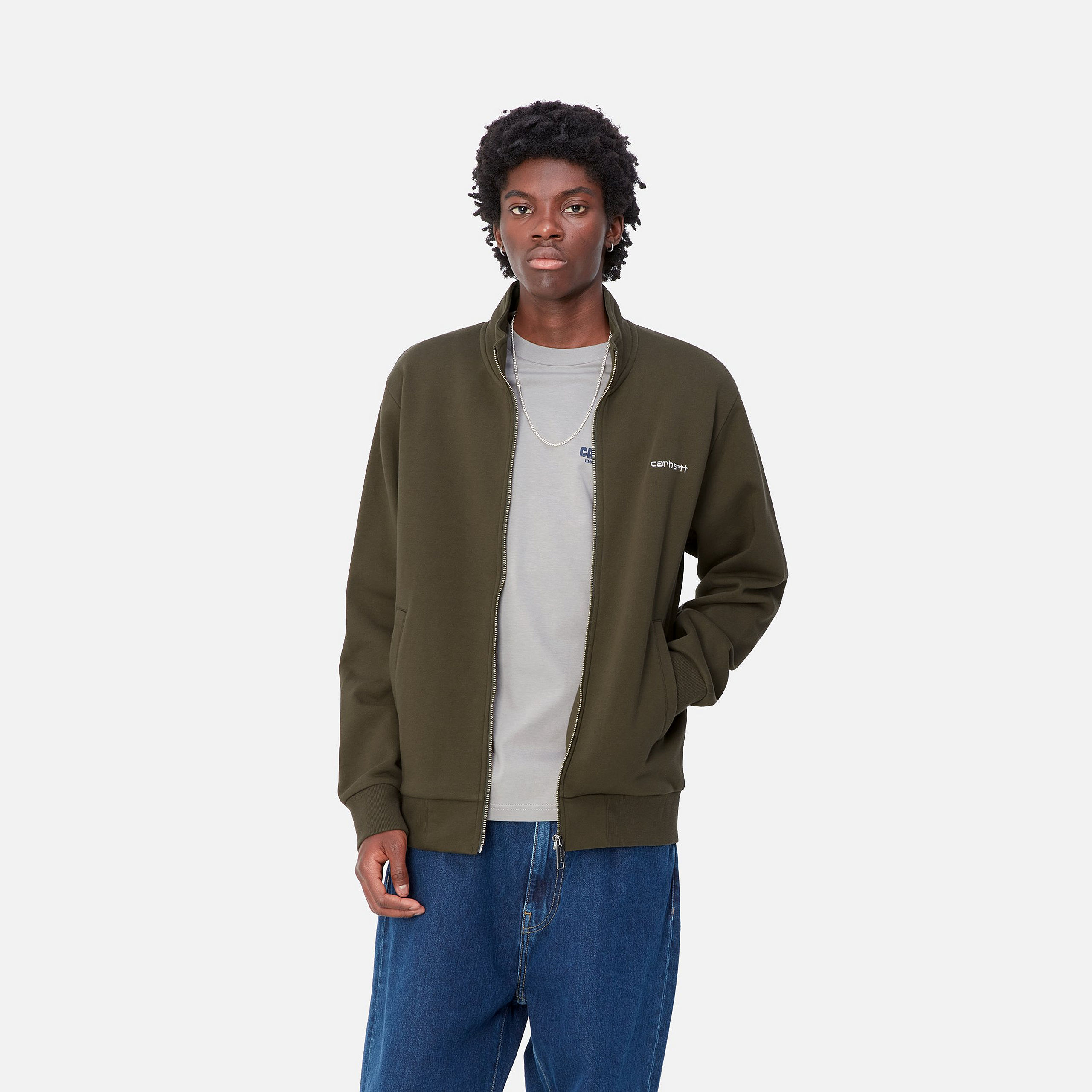 Chaqueta Carhartt WIP Script Embroidery - Cypress/White