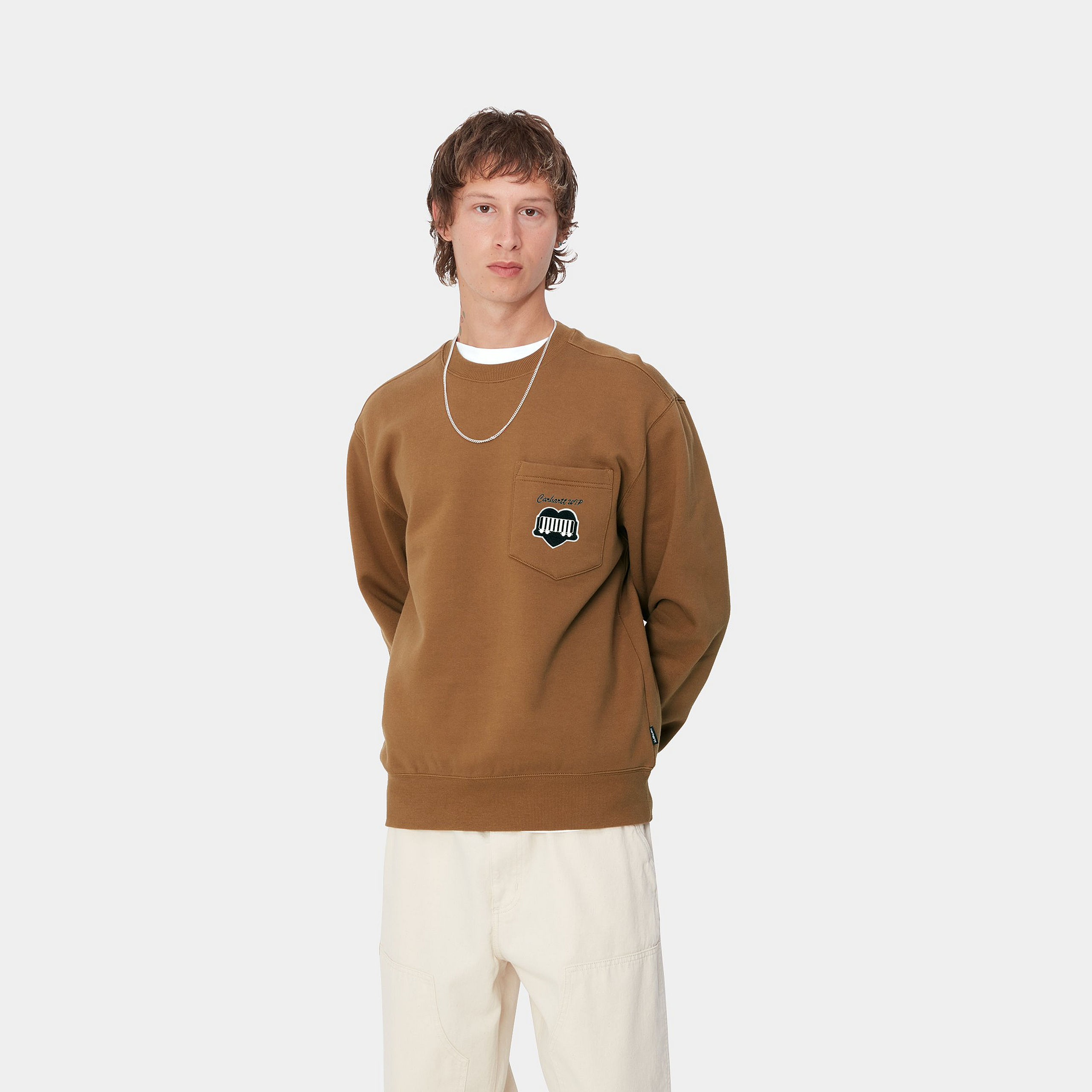 Sudadera Carhartt WIP Heart Train Pocket - Hamilton Brown