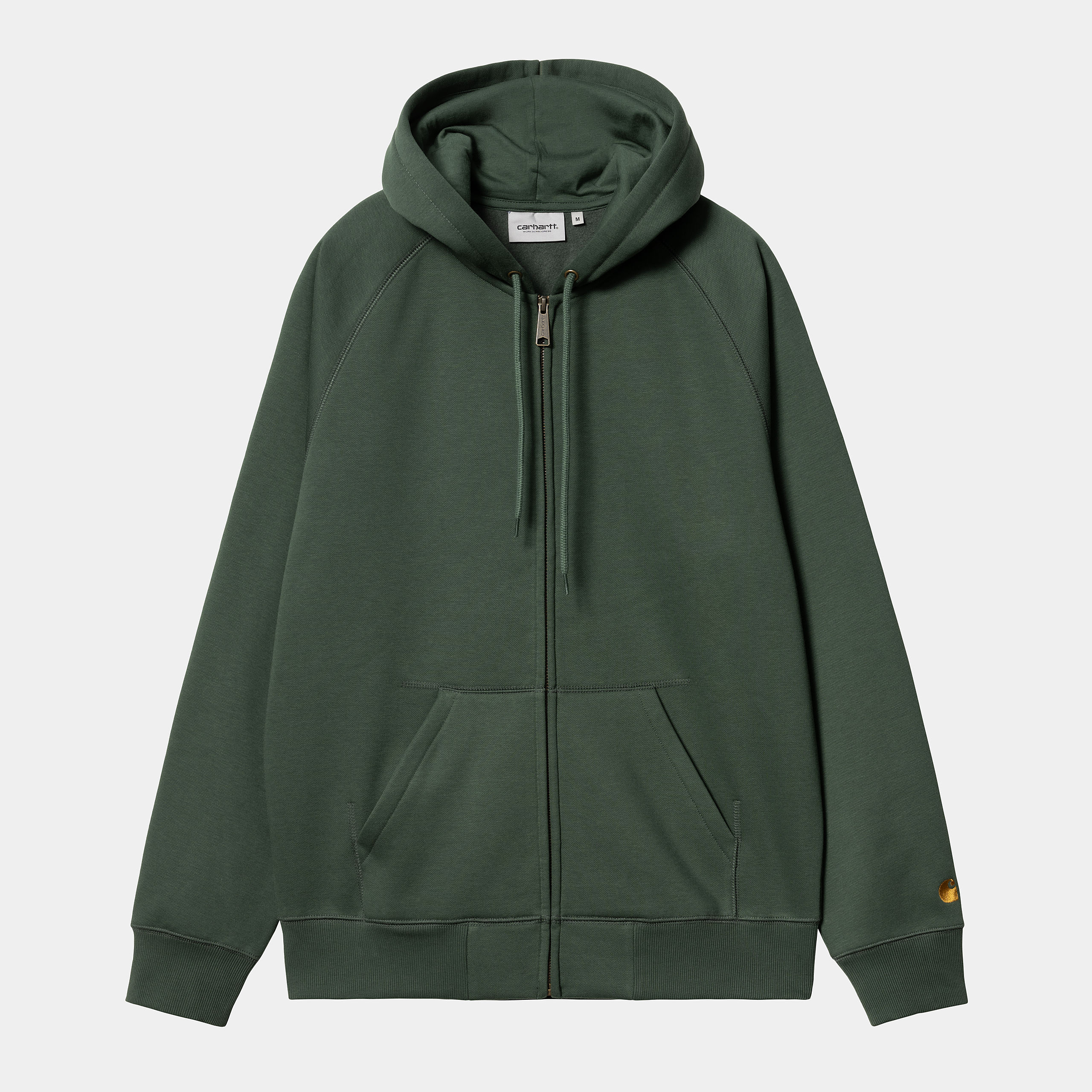Sudadera con Cremallera Carhartt WIP Chase - Sycamore Tree/Gold