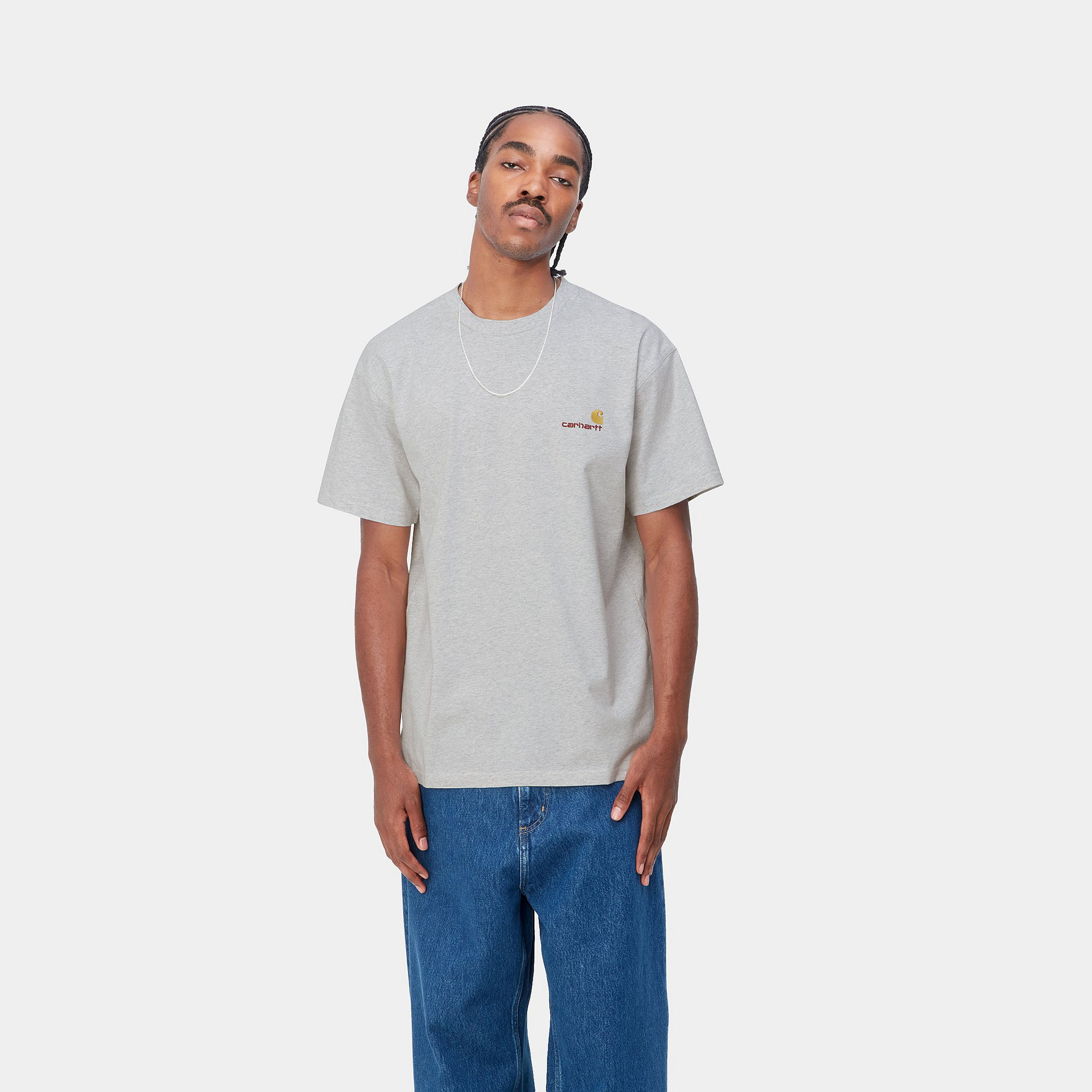 Camiseta Carhartt WIP American Script - Ash Heather