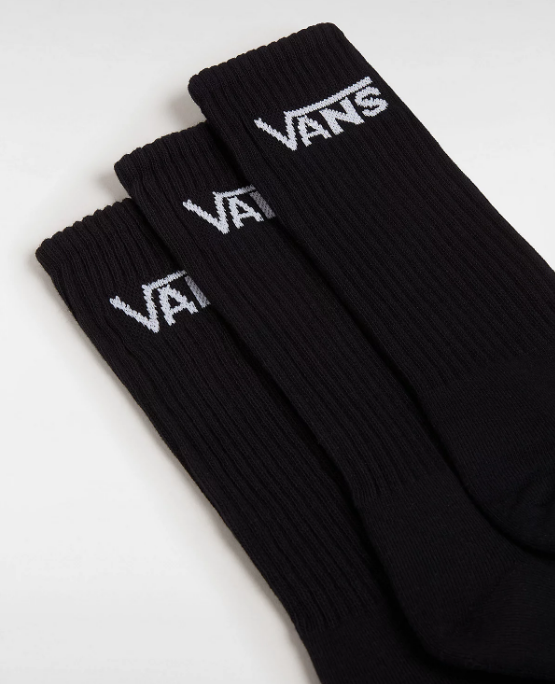 Calcetines Vans Classic Crew - Black (3 pares)