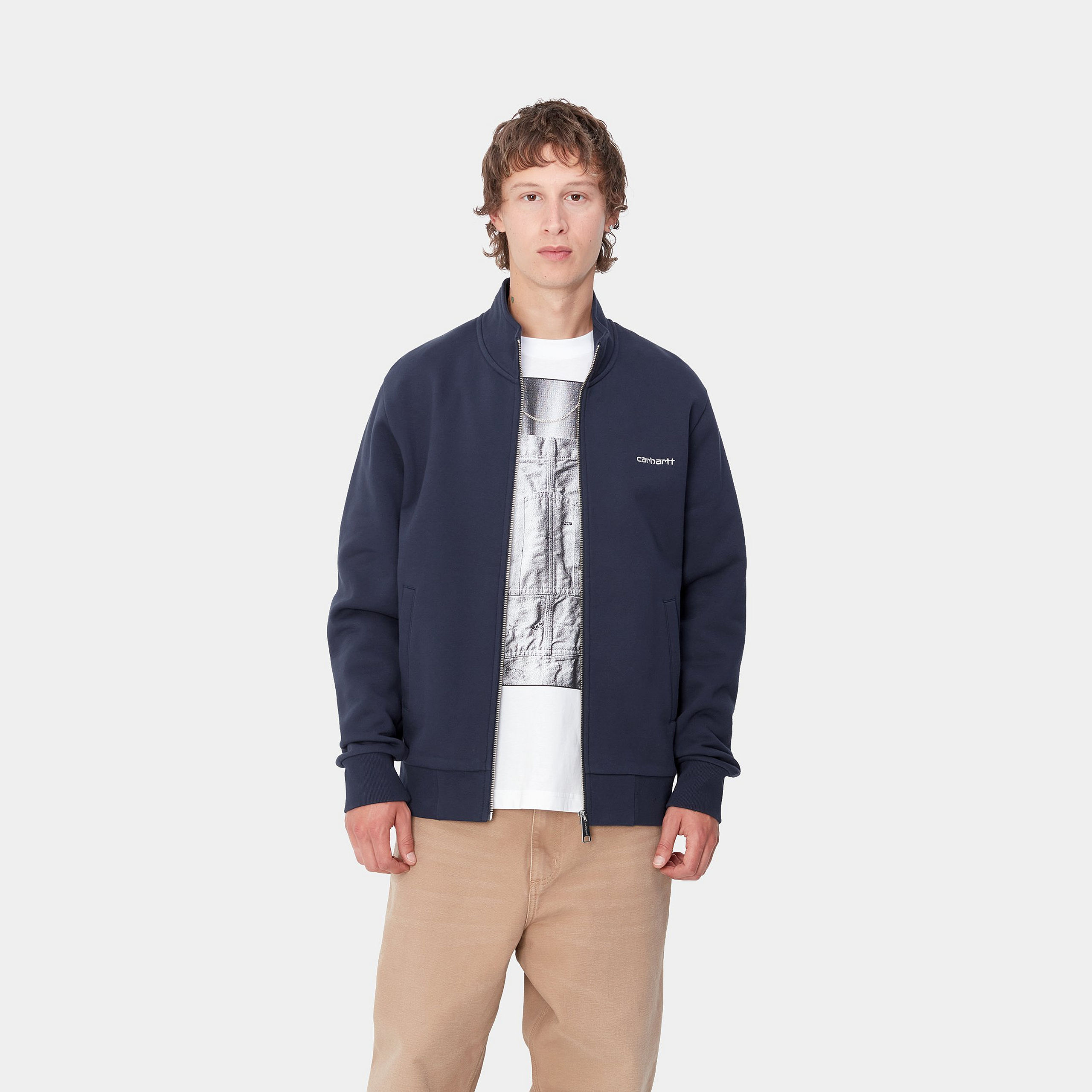 Chaqueta Carhartt WIP Script Embroidery - Air Force Blue/White