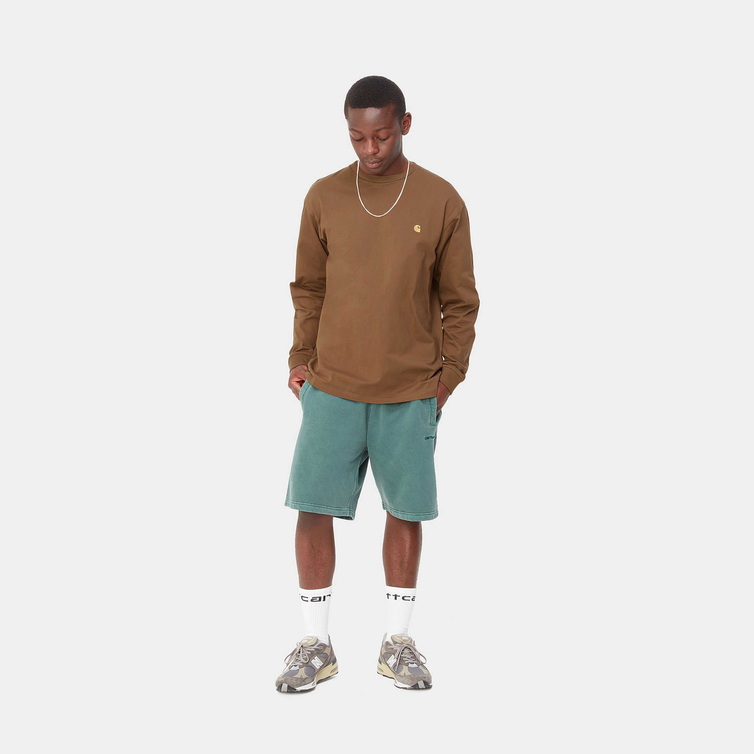 Camiseta Carhartt WIP L/S Chase - Tamarind/Gold