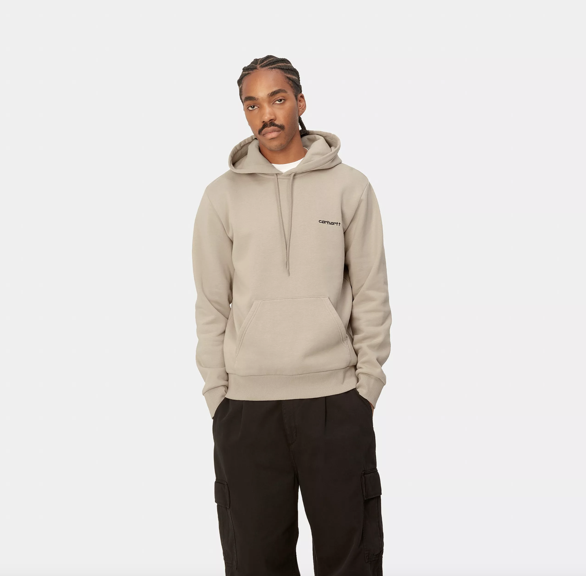 Sudadera Con Capucha Carhartt WIP Script Embroidery - Wall/Black
