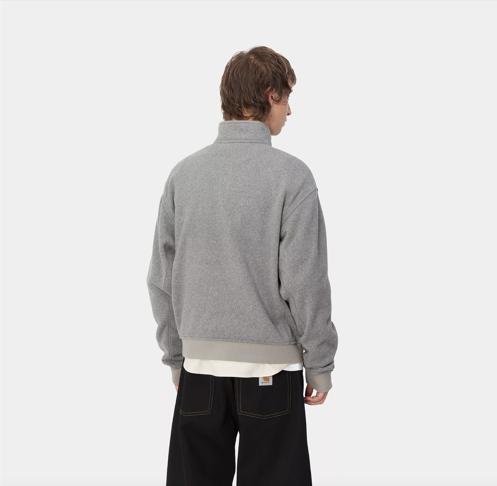 Polar Carhartt WIP Luther Half Zip - Misty Grey Heather
