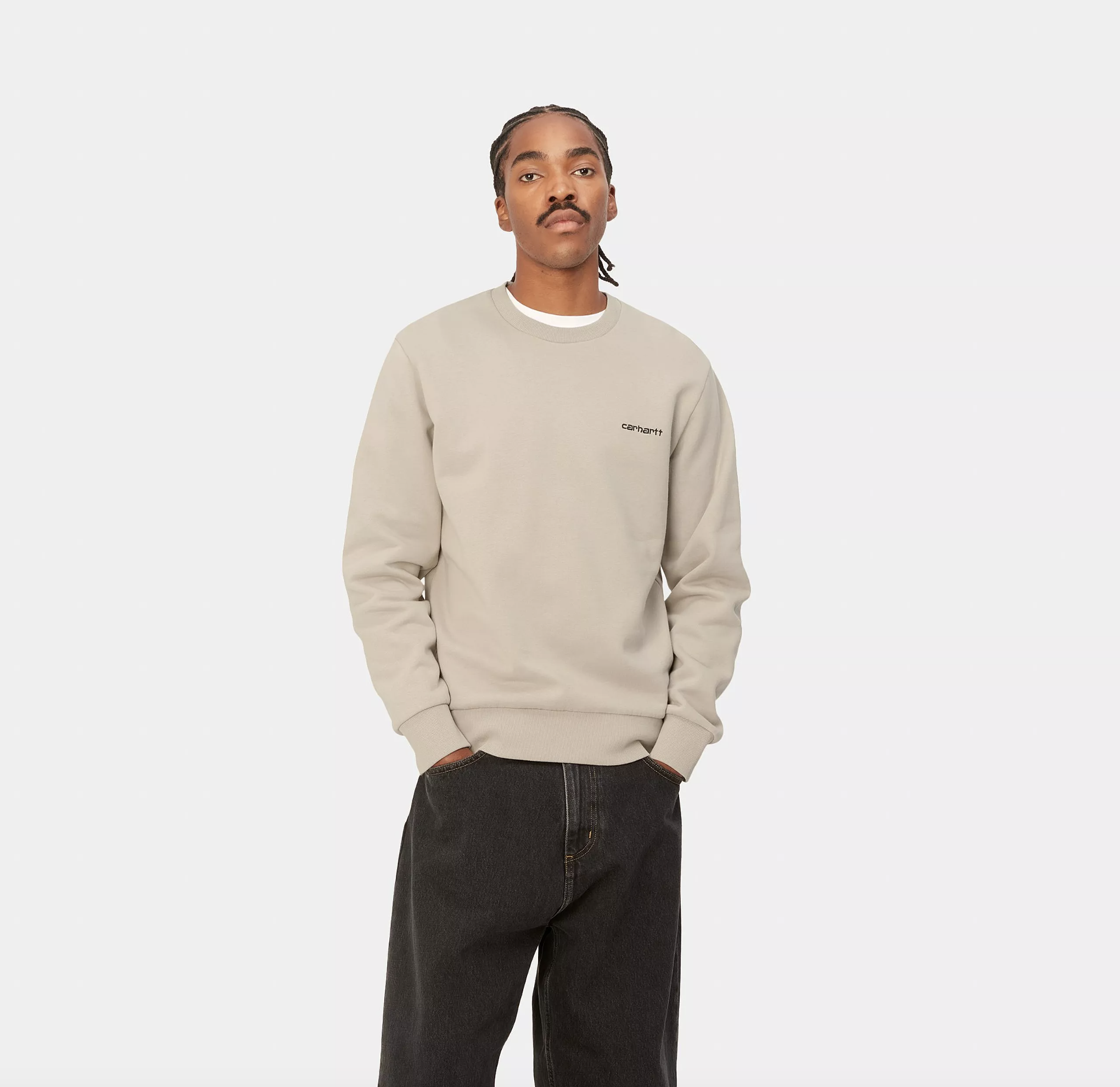 Sudadera Carhartt WIP Script Embroidery - Wall/Black