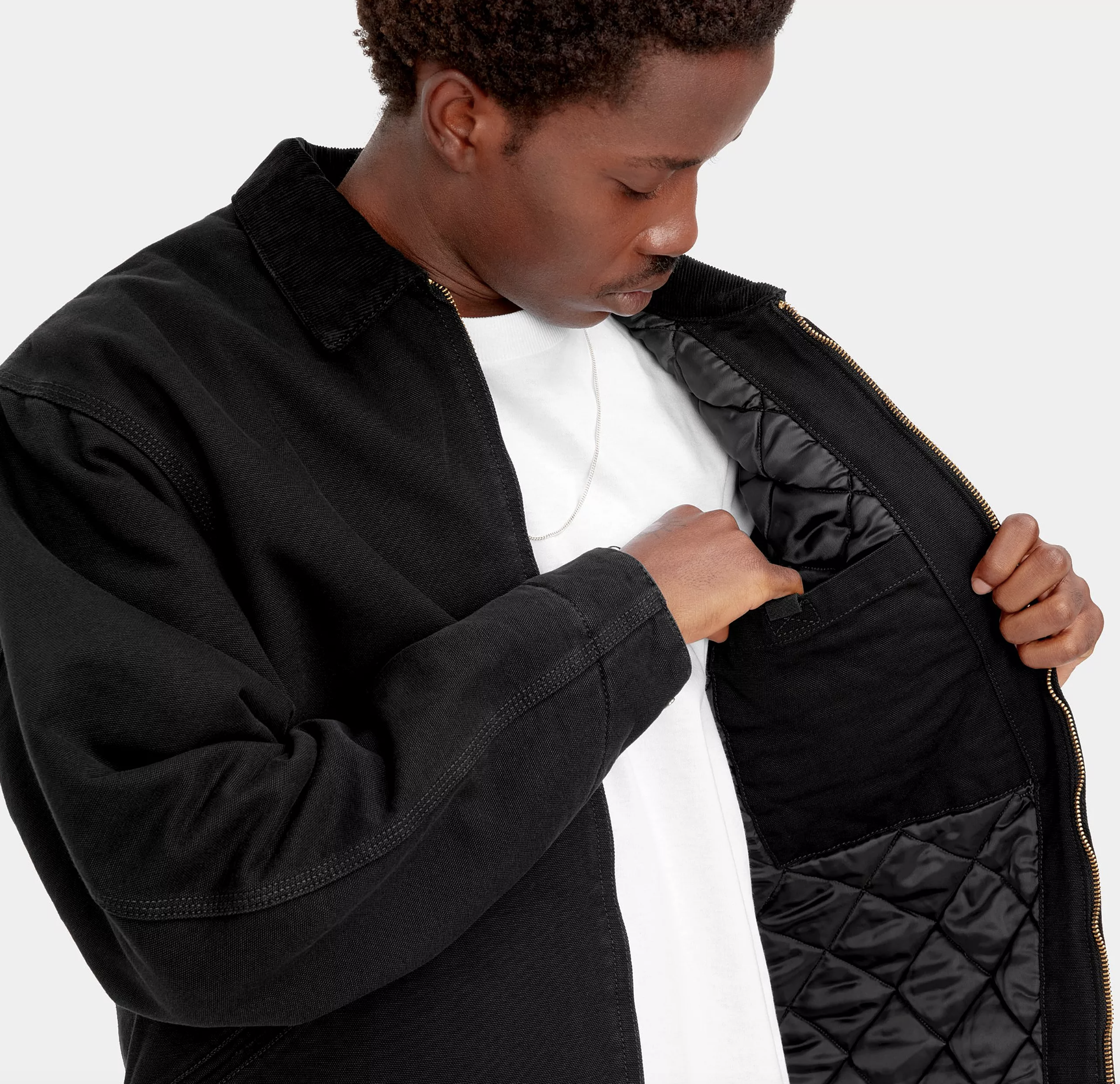 Chaqueta Carhartt WIP OG Detroit  - Black/Black/Aged Canvas