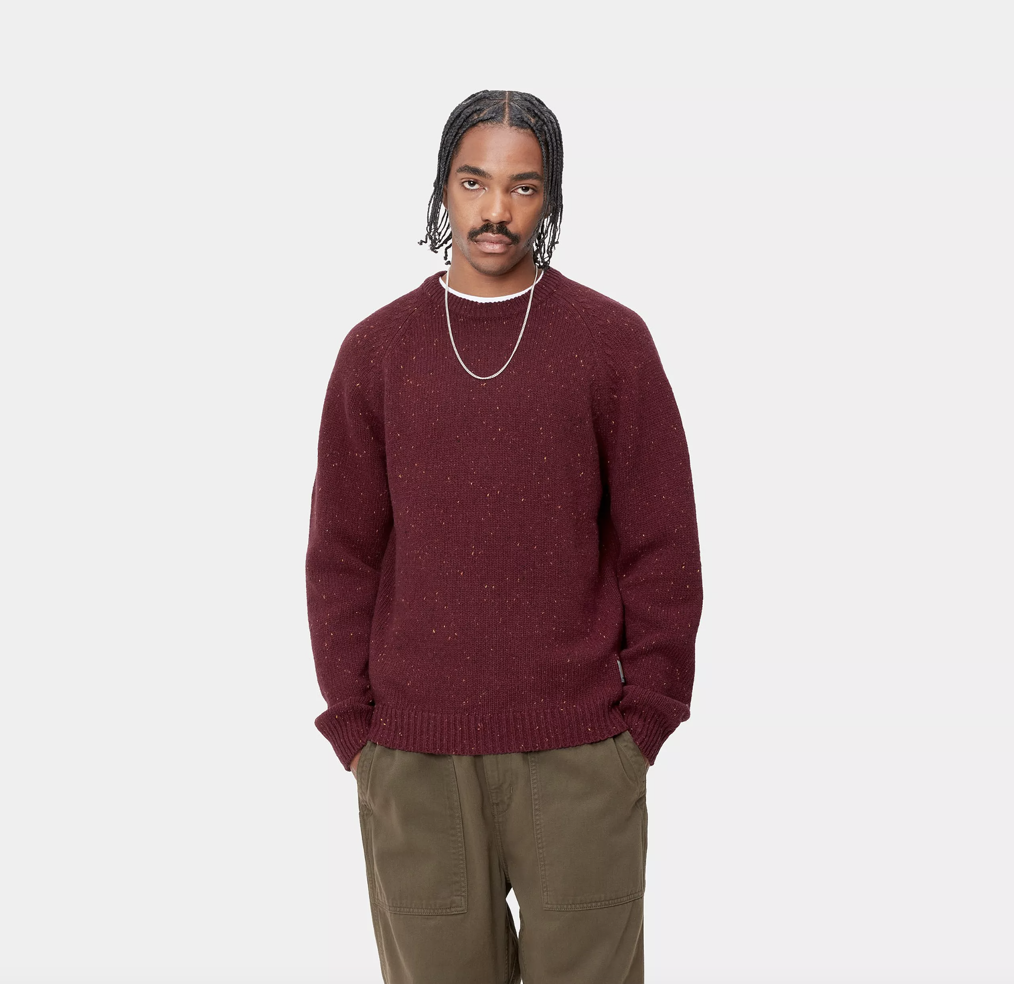 Jersey Carhartt Wip Anglistic - Speckled Malbec