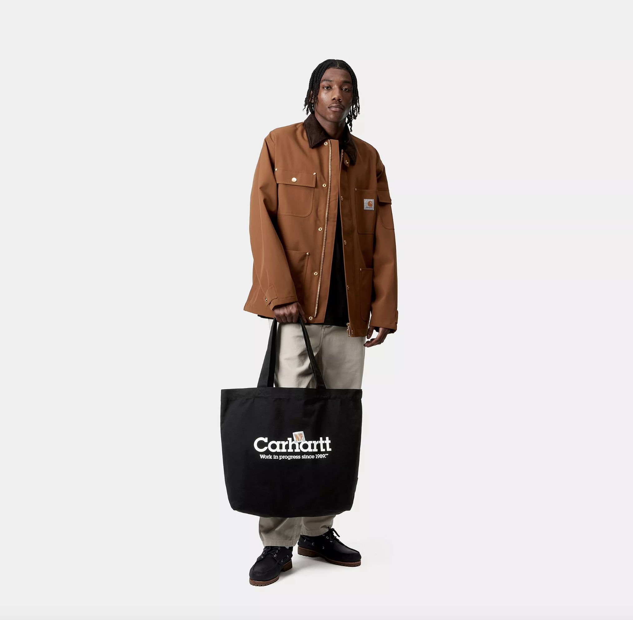 Bolso Carhartt Wip Canvas Graphic Tote Large - Label Script Print/Black