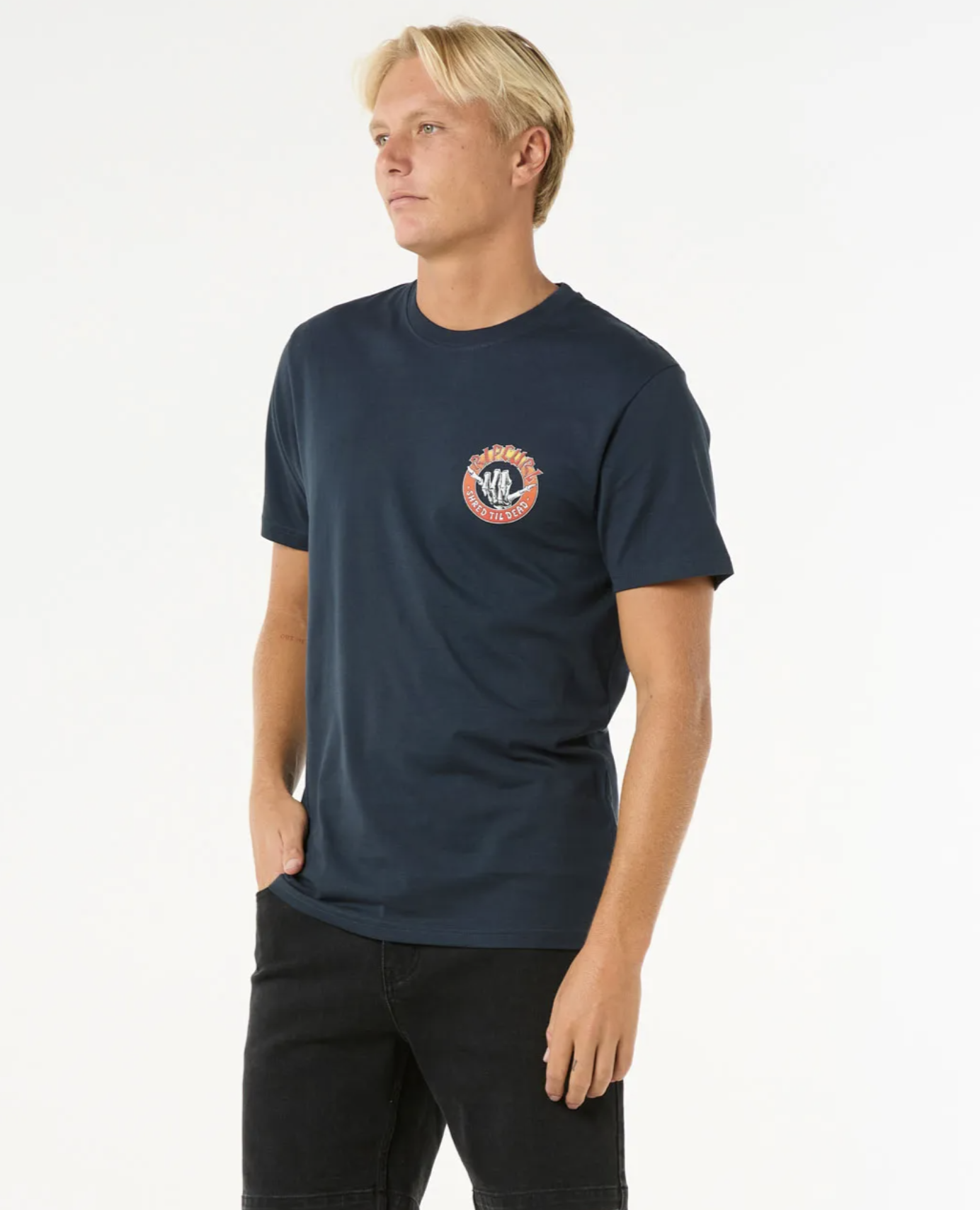 Camiseta Rip Curl Shred Til - Dark Navy