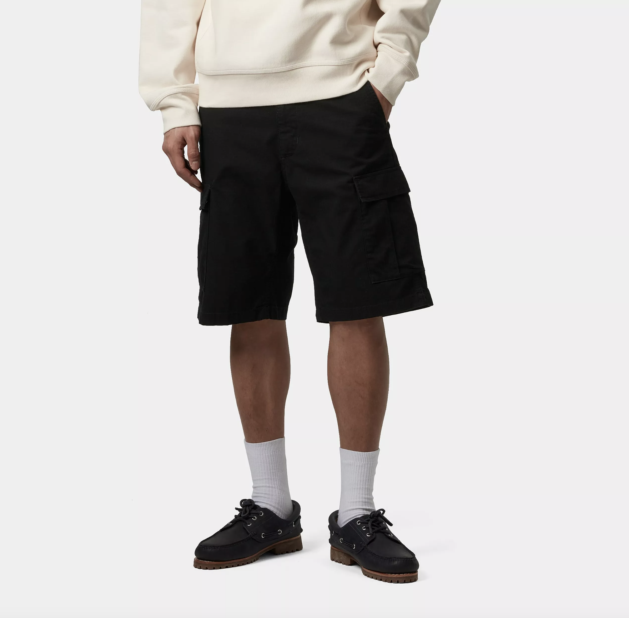 Pantalón Corto Carhartt WIP Aviation - Black (rinsed)