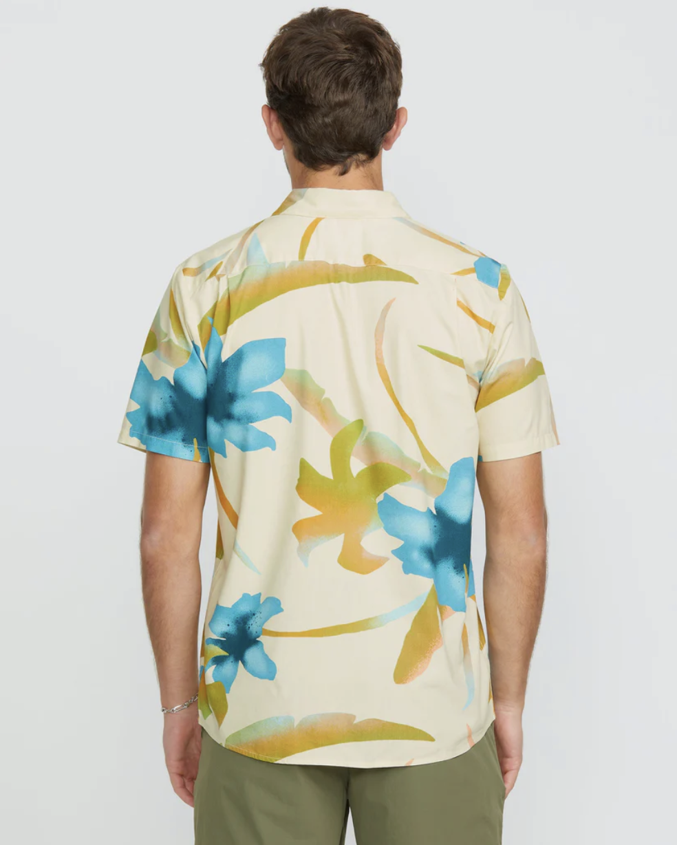Camisa Volcom Tracers Floral - Light Beige