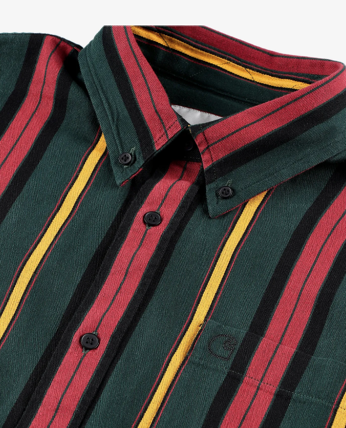 Camisa Carhartt WIP Jarrell - Stripe Conifer Black