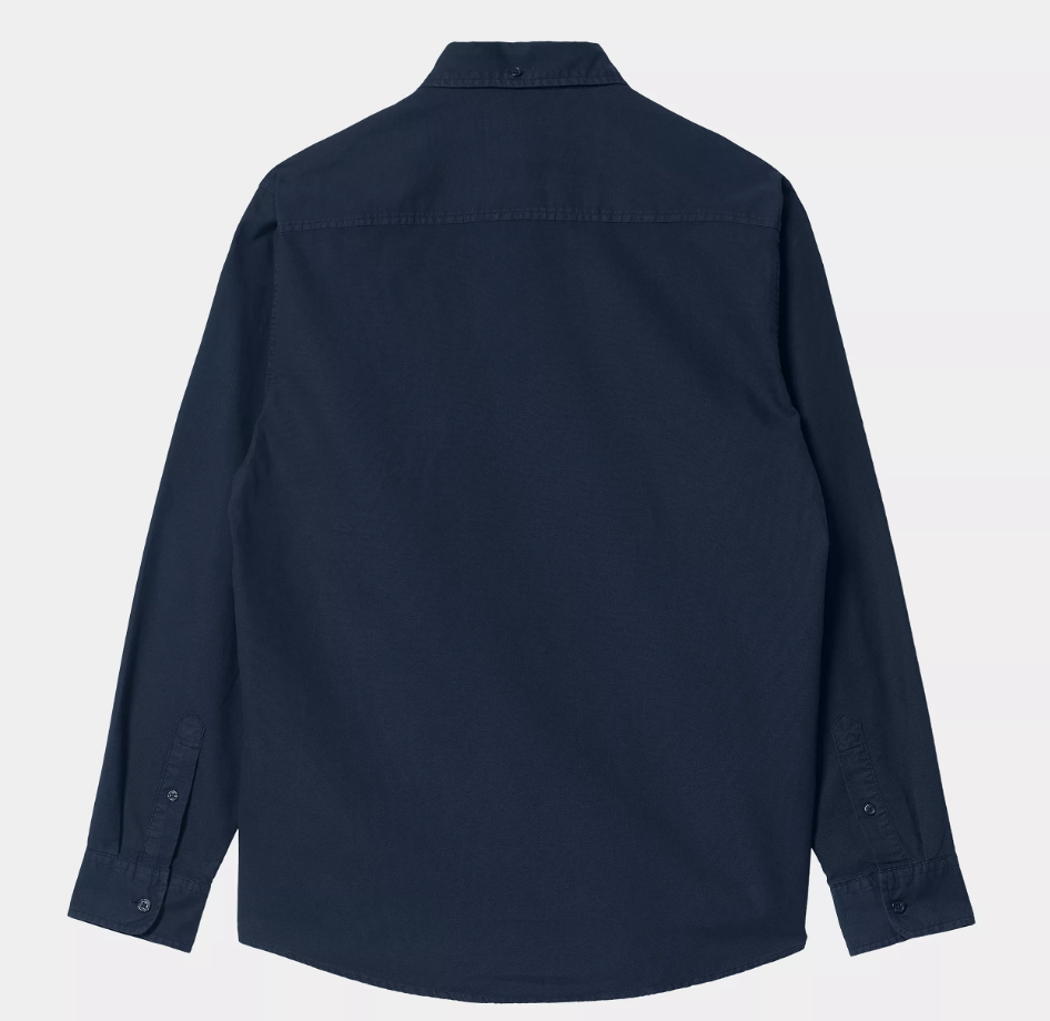 Camisa Carhartt WIP L/S Bolton - Dark Navy (Garment Dyed)
