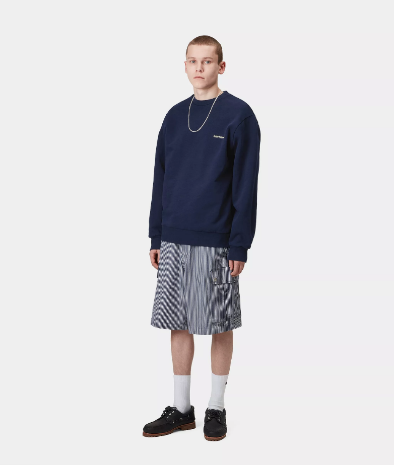 Sudadera Carhartt WIP Script Embroidery - Ink/Air Yellow