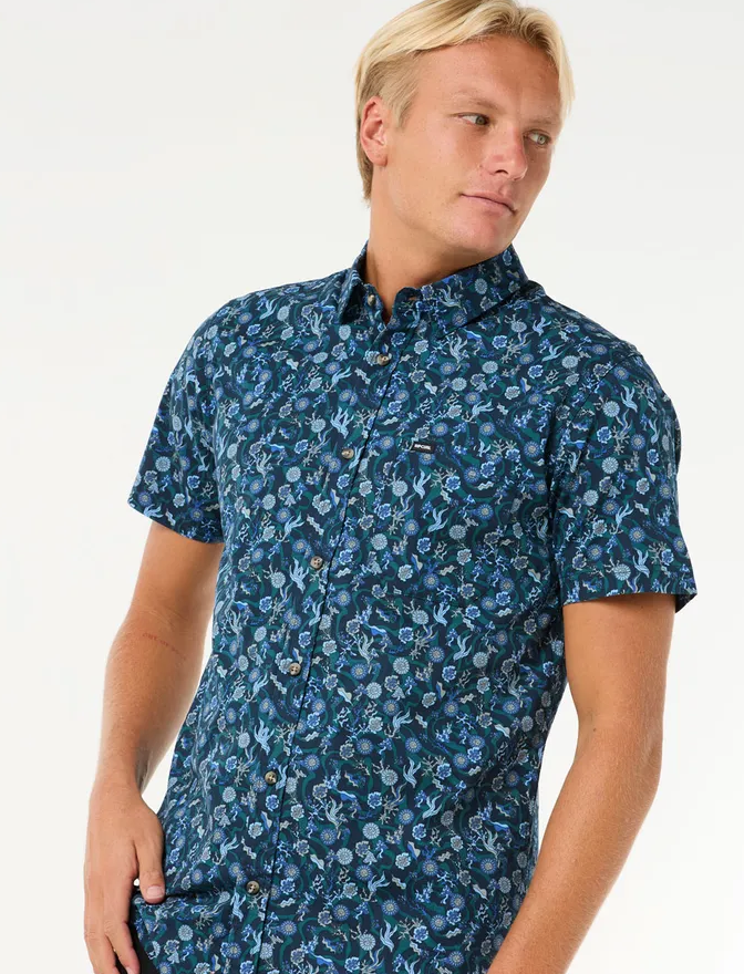 Camisa Rip Curl Floral Reef - Washed Navy