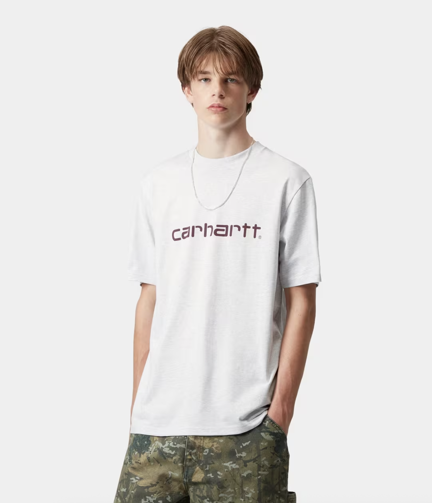 Camiseta Carhartt WIP Script - Ash Heather/Rondo