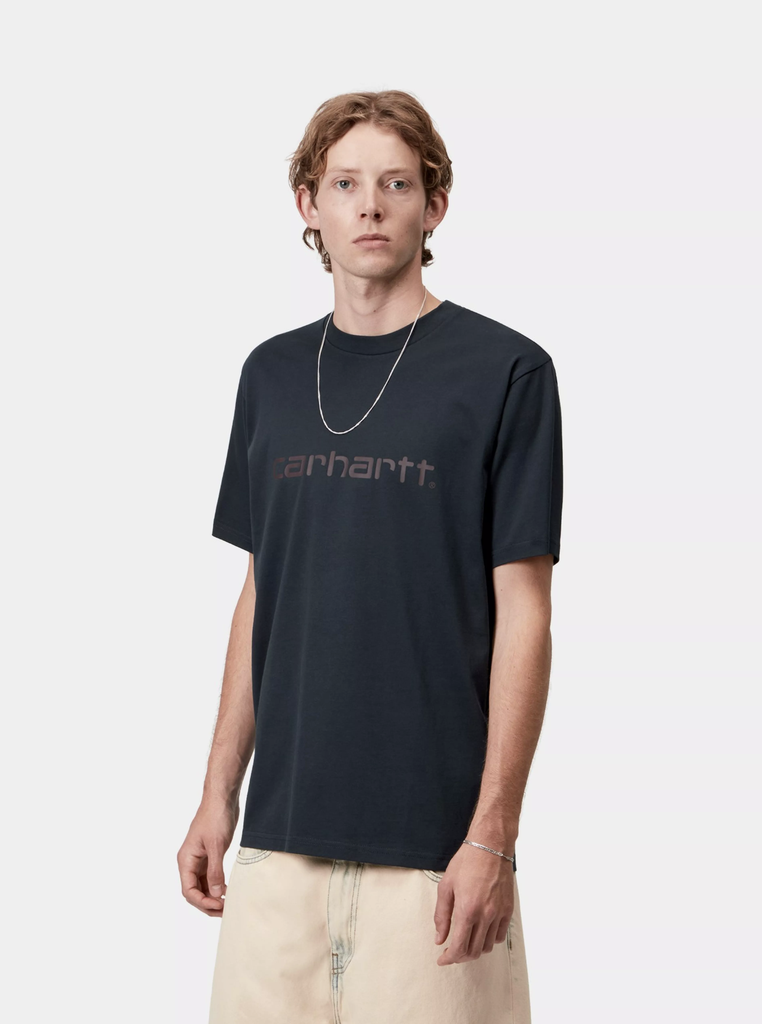 Camiseta Carhartt WIP Script - Deep Night/Palisander