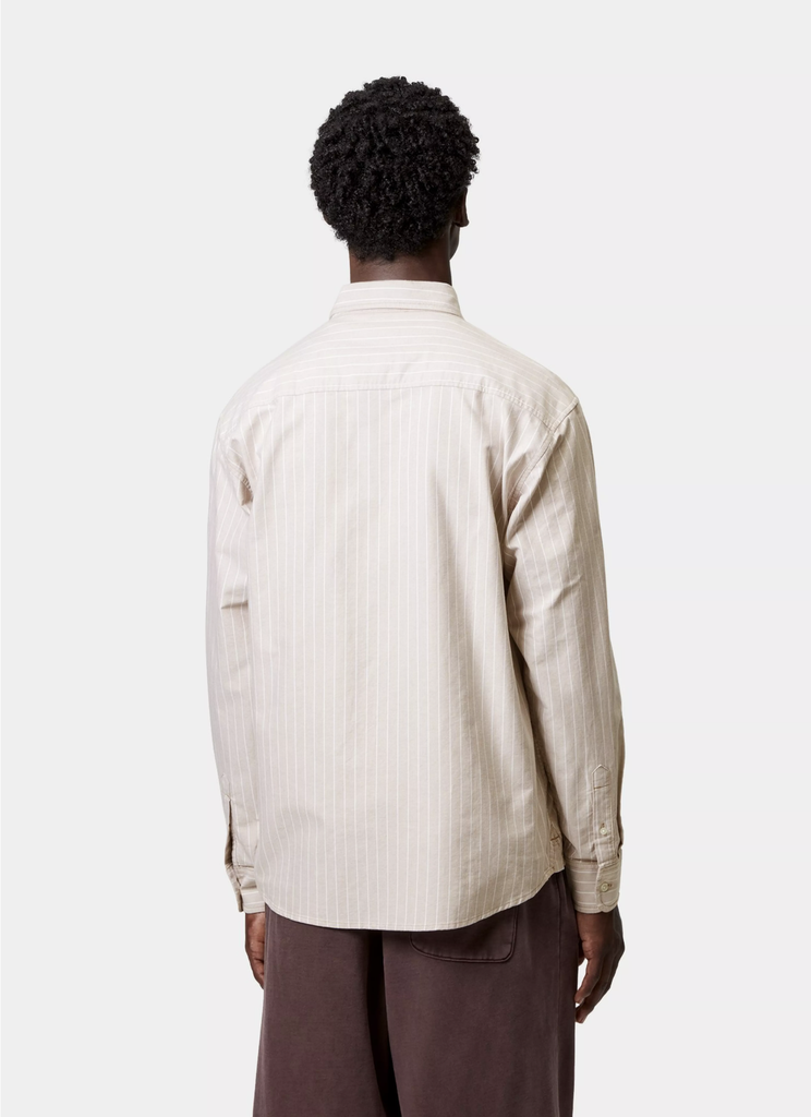 Camisa Carhartt WIP L/S  Cassel - Cassel Stripe, Peanut/White