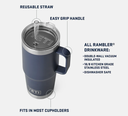 Taza con Pajita Yeti Rambler 25 oz (739 ml) - Rescue Red