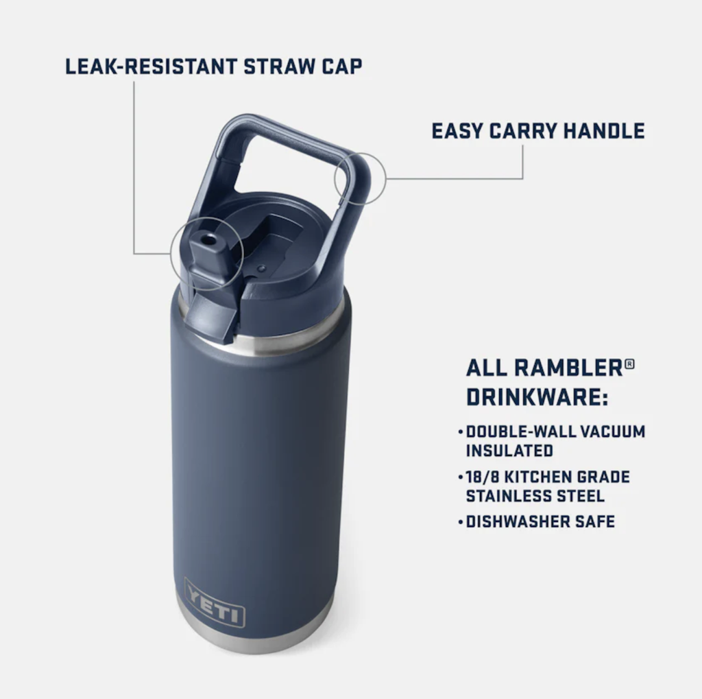 Botella con Tapa de Pajita Yeti Rambler 26 oz (769 ml) - Seafoam
