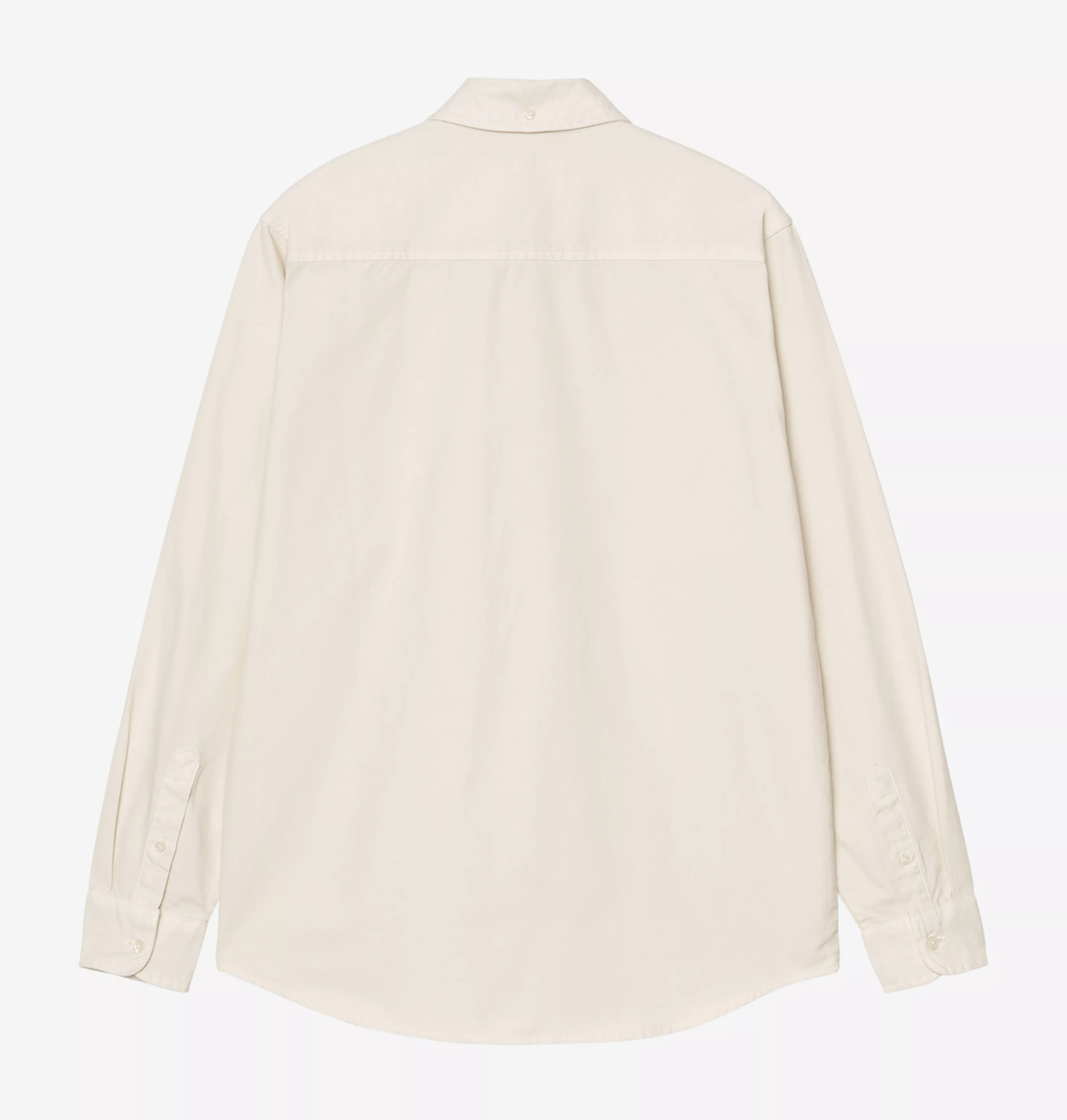 Camisa Carhartt WIP L/S Bolton - Salt (Garment Dyed)